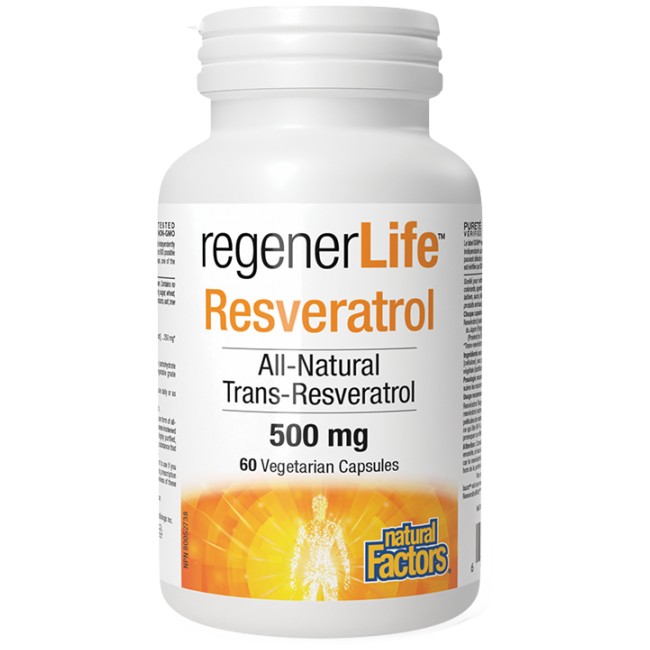Natural Factors Rеgener Life™ Resveratrol 500 mg 60 капсули, 60 Дози