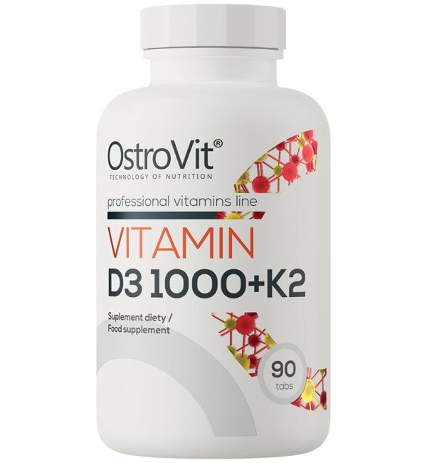 Vitamin D3 1000 IU + K2 50 mcg 90 Таблетки, 90 Дози