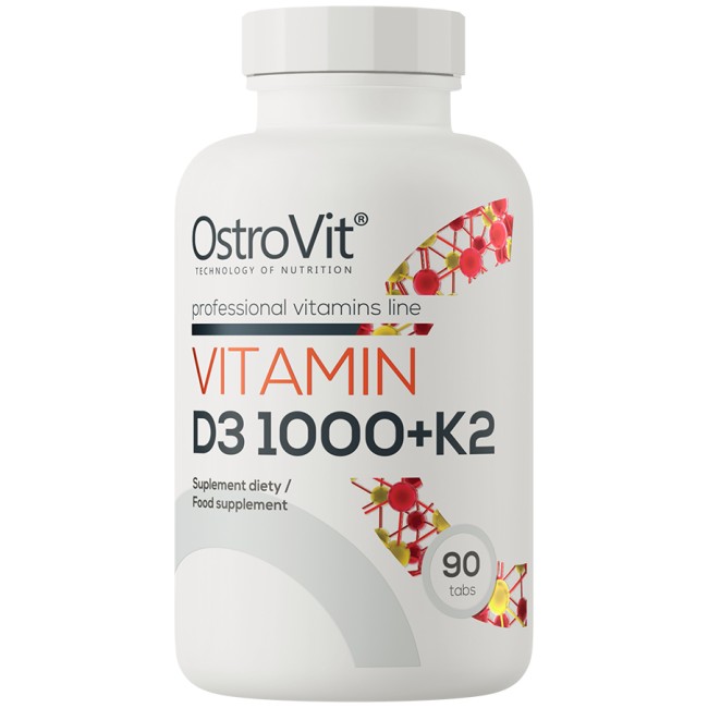Vitamin D3 1000 IU + K2 50 mcg 90 Таблетки, 90 Дози
