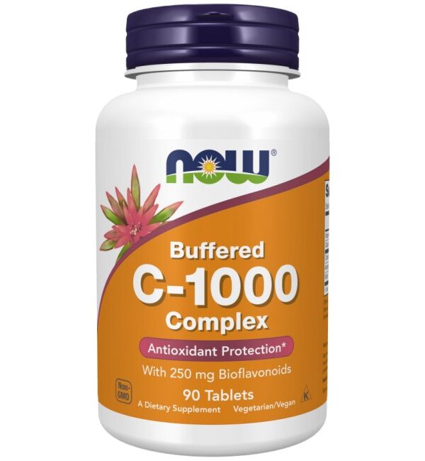 NOW Foods Vitamin C-1000 Complex - Buffered with 250 mg Bioflavonoids 90 Таблетки, 90 Дози