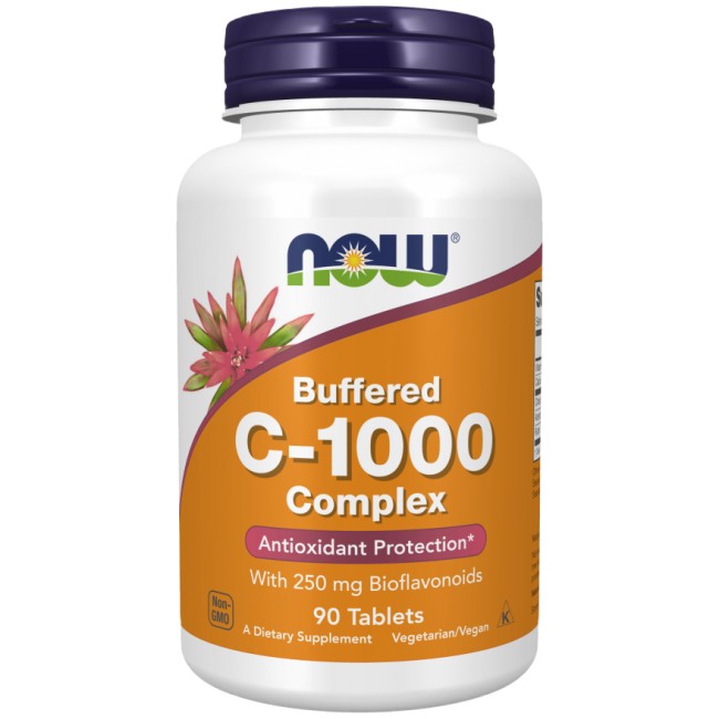 NOW Foods Vitamin C-1000 Complex - Buffered with 250 mg Bioflavonoids 90 Таблетки, 90 Дози
