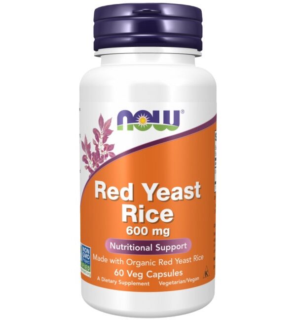 NOW Foods Red Yeast Rice 600 mg 60 капсули, 30 Дози