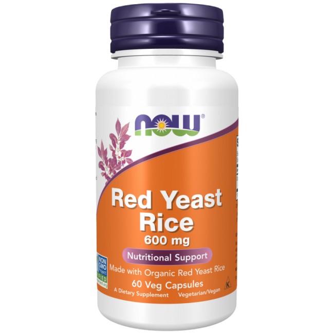 NOW Foods Red Yeast Rice 600 mg 60 капсули, 30 Дози