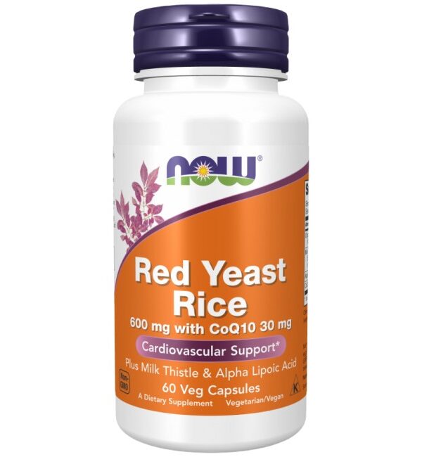 NOW Foods Red Yeast Rice 600 mg with CoQ10 30 mg 60 капсули, 30 Дози