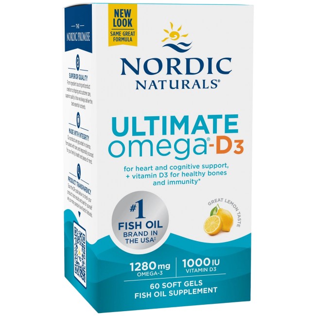 Nordic Naturals Ultimate Omega-D3 1280 mg 60 Гел капсули, 30 Дози