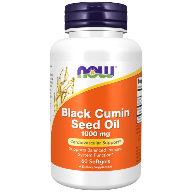 NOW Foods Black Cumin Seed Oil 1000 mg 60 Гел капсули, 60 Дози