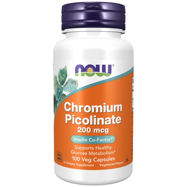 Now Chromium Picolinate 200 mcg 100 капсули