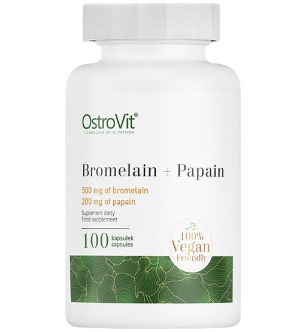 OstroVit Bromelain + Papain Enzymes 100 капсули, 100 Дози