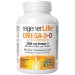 Natural Factors RegenerLife™ Omega-3+D Ultra Strength 90 дражета