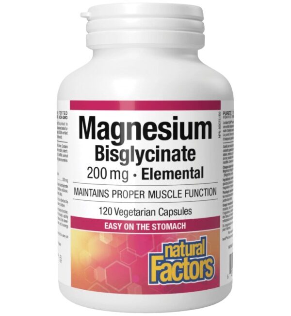 Natural Factors Magnesium Bisglycinate 200 mg 120 капсули, 120 Дози