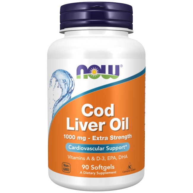 NOW Foods Cod Liver Oil 1000 mg 90 Гел капсули, 90 Дози