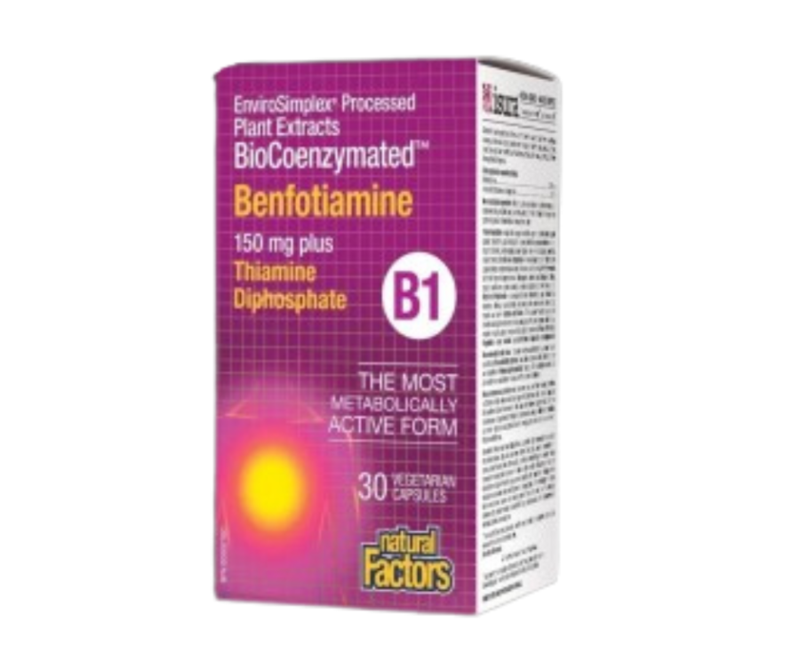 Natural Factors Benfotiamine 150 mg | BioCoenzymated™ 30 капсули, 30 Дози
