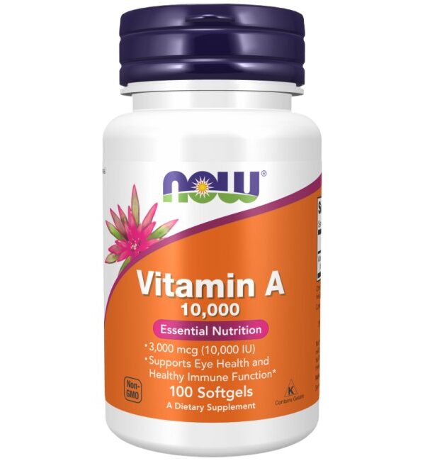 Now Foods Vitamin A 10000 IU 100 Гел капсули, 100 Дози