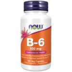 NOW Foods Vitamin B-6 100 mg 100 капсули, 100 Дози