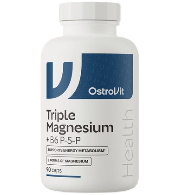 OstroVit Triple Magnesium + B6 P-5-P 90 капсули, 30 Дози