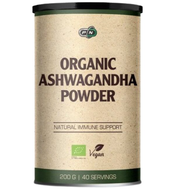 PURE Nutrition USA Organic Ashwagandha Powder 200 грама, 40 Дози
