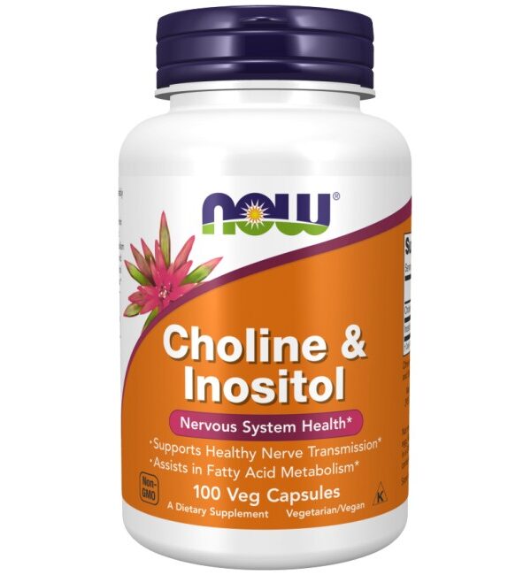 NOW Foods Choline & Inositol 500 mg 100 капсули, 100 Дози