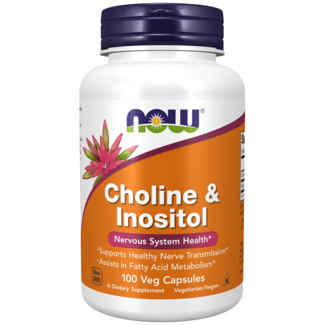 NOW Foods Choline & Inositol 500 mg 100 капсули, 100 Дози