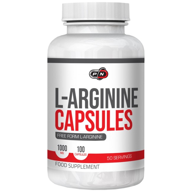 PURE Nutrition USA L-Arginine Capsules 1000 mg 100 капсули, 50 Дози