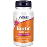 NOW Foods Biotin 5000 mcg 60 капсули, 60 Дози
