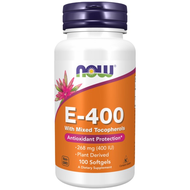 NOW Foods Vitamin E-400 IU MT 100 Гел капсули