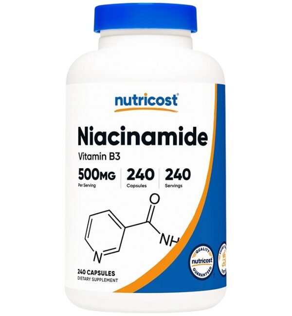 Nutricost Niacinamide (Vitamin B3) 240 капсули, 240 Дози