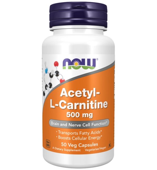 NOW Foods Acetyl L-Carnitine  50 капсули, 25 Дози