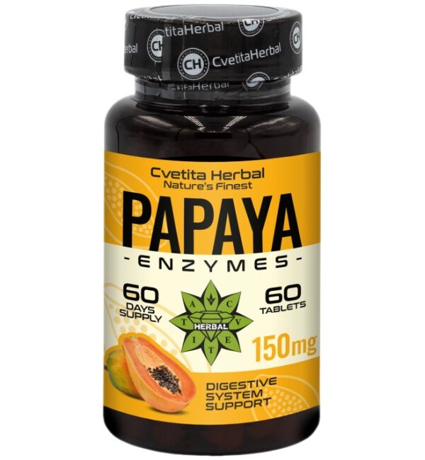 Cvetita Herbal Papaya Enzymes 60 Таблетки, 60 Дози