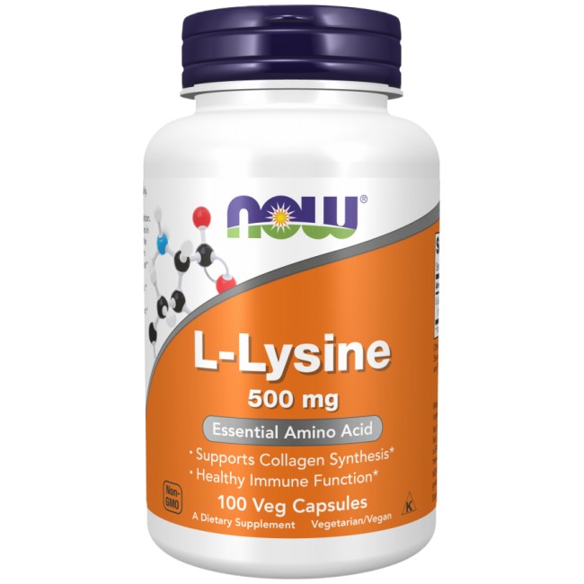 NOW Foods L-Lysine 500 mg 100 капсули, 100 Дози