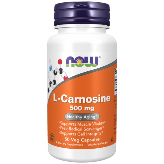 NOW Foods L-Carnosine 500 mg 50 капсули, 50 Дози