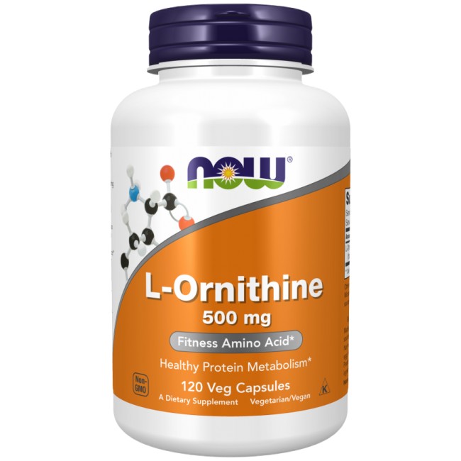 NOW Foods L-Ornithine 500 mg 120 капсули, 40 Дози
